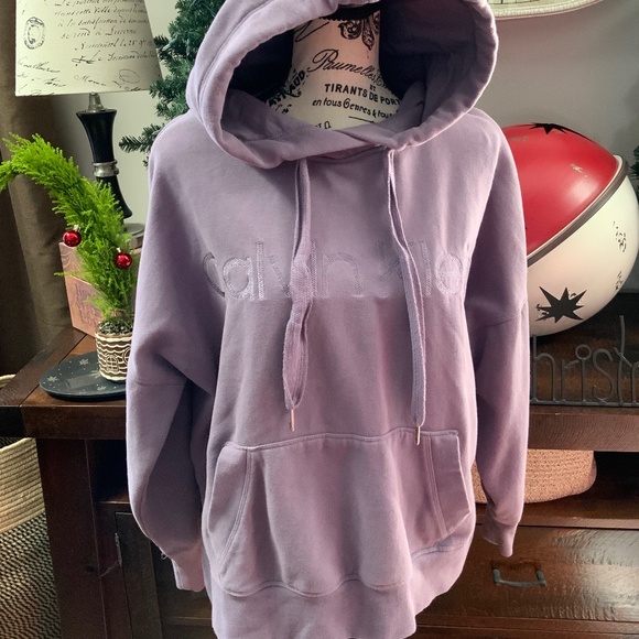 Calvin Klein Light Purple Sweatshirt Hoodie Sz L - Picture 1 of 8